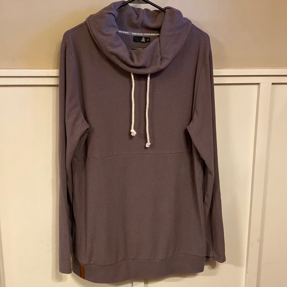 Grey Ampersand Ave cowl neck tunic SO soft!! XL